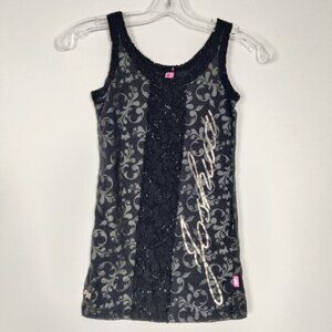 Joshua Womens Mini Dress Size S Black Gray Cotton Blend Lace Bodycon